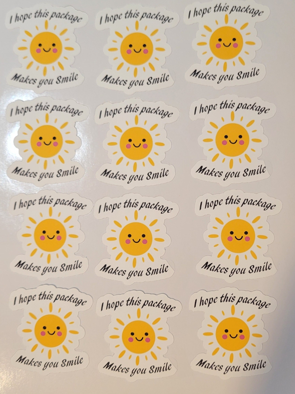 36 Sunshine Smile Sticker Sheet - Yellow Sun Faces